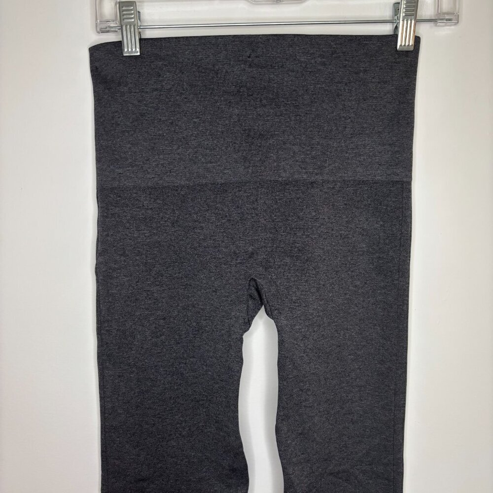SPANX Leggings Womens L Dark Gray Nylon Spandex Slimming Tummy Control Shapewear